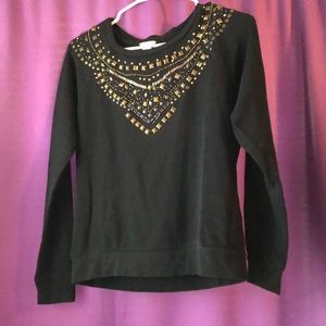 Embroidered Crew Neck Sweater